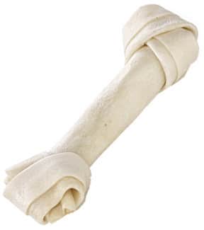 Maced Kość wiązana ze skóry wołowej 10-11cm biała - 1 zdjęcie