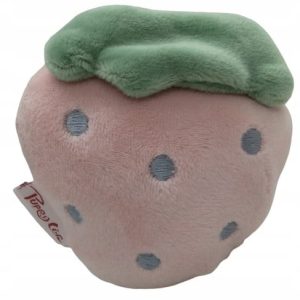 materiałowy gryzak truskawka z piszczałką - 9 cm - 1 zdjęcie