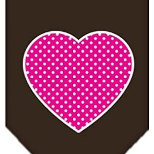 Mirage Pet Products Mirage Pink Swiss punktu serce ekran Print pies Bandana, l, czekoladowobrązowy - 1 zdjęcie