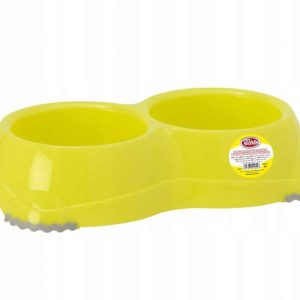 Miska antypoślizgowa podwójna Pet Nova 2x330 żółta - 1 zdjęcie