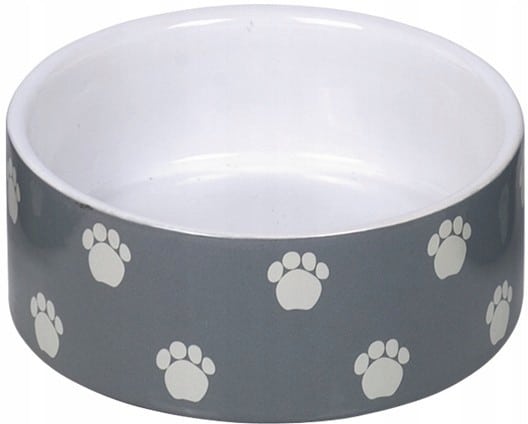 Miska ceramiczna dla psa szara w łapki 0,25 l - 1 zdjęcie