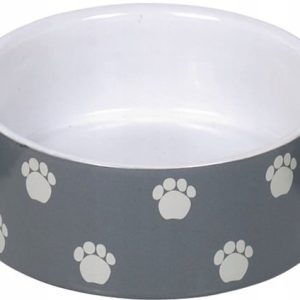 Miska ceramiczna dla psa szara w łapki 0,55 l - 1 zdjęcie