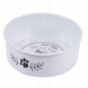 Miska Dla Psa Kota Białą Metalowa Na Karmę 13,5 cm - 1 zdjęcie