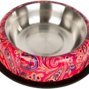 Miska Metalowa Na Gumie Paisley Czerwona 0,24L - 1 zdjęcie