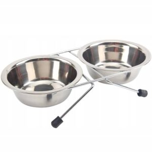 Miska Metalowa Na Stojaku Dla Psa Kota 2x 0,25 L - 1 zdjęcie