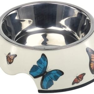 Miska metalowa w obudowie z melaminy 160 ml motyle - 1 zdjęcie