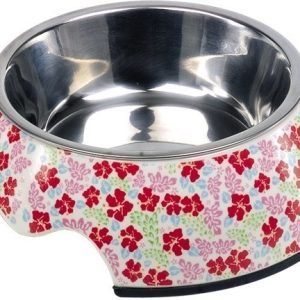 Miska metalowa w obudowie z melaminy 160ml kwiaty - 1 zdjęcie