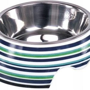 Miska metalowa w obudowie z melaminy - 160ml paski - 1 zdjęcie