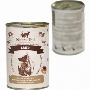 Natural Trail NATURAL TRAIL LAND beef lamb pork 400g karma w puszce dla psów wołowina jagnięcina wieprzowina - 1 zdjęcie