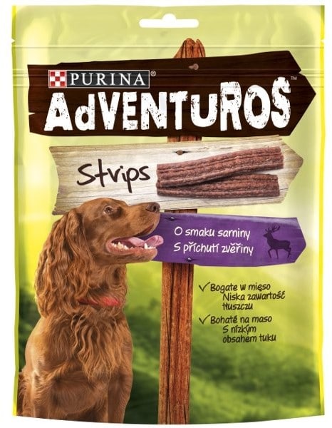 Nestle Karma uzupełniająca dla psów PURINA Adventuros Strips o smaku sarniny, 90 g - 1 zdjęcie