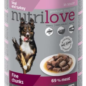 NUTRILOVE Nutrilove kawałki w sosie z cielęciną i indykiem 415g PNTL007_PAK12 - 1 zdjęcie