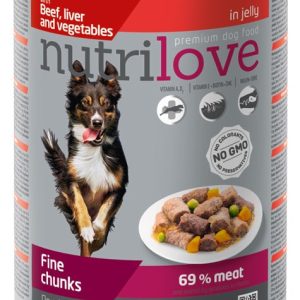 NUTRILOVE Nutrilove kawałki w sosie z wołowiną i wątróbką 415g PNTL008_PAK12 - 1 zdjęcie