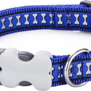 Obojek RD REFLECTIVE bones DARK BLUE - 1 zdjęcie