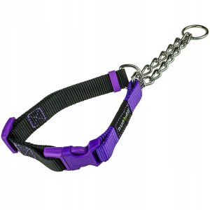 Obroża półzaciskowa z łańcuszkiem M 26-38 cm) - 1 zdjęcie