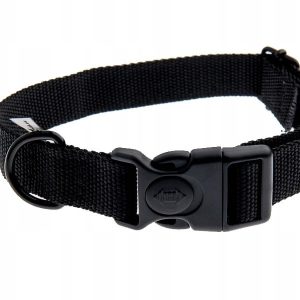 Obroża z taśmy 20 mm czarna 37-57 cm Mocna - 1 zdjęcie