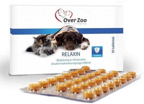 Over Zoo Relaxin preparat uspokajający dla psów i kotów 30 Tabletki 5416 - 1 zdjęcie