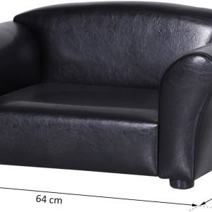 PawHut Sofa Łóżko dla Psa Legowisko dla Zwierząt Domowych Mata dla Psa Ekoskóra Czarna - 1 zdjęcie