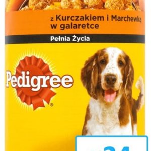Pedigree Mokra karma dla psa w puszce z kurczakiem i marchewką w galarecie 24x400 g - 1 zdjęcie