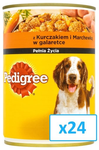 Pedigree Mokra karma dla psa w puszce z kurczakiem i marchewką w galarecie 24x400 g - 1 zdjęcie