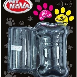Pet Nova DOG LIFE STYLE Dyspenser na worki oraz jedna rolka 20szt kolor czarny - 1 zdjęcie