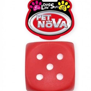 PET NOVA Pet Nova Kostka gumowa Dice z dźwiękiem czerwona 6cm PPTN052 - 1 zdjęcie