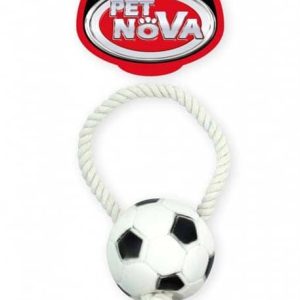 PET NOVA Pet Nova Piłka futbolowa Rope-Soccer Ball ze sznurkiem 28cm PPTN059 - 1 zdjęcie