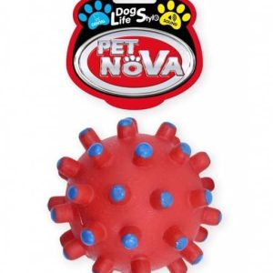 PET NOVA Pet Nova Piłka jeżowa DentBall z dźwiękiem czerwona [rozmiar L] 11cm PPTN046 - 1 zdjęcie