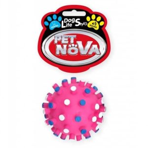 PET NOVA Pet Nova Piłka jeżowa DentBall z dźwiękiem różowa [rozmiar S] 7cm PPTN044 - 1 zdjęcie