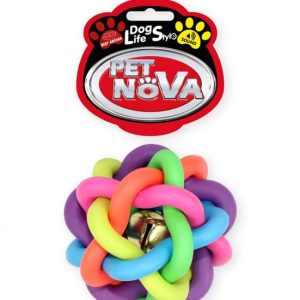 PET NOVA Pet Nova Piłka pleciona BellBall o aromacie wołowiny kolorowa [rozmiar XL] 10,5cm PPTN005 - 1 zdjęcie