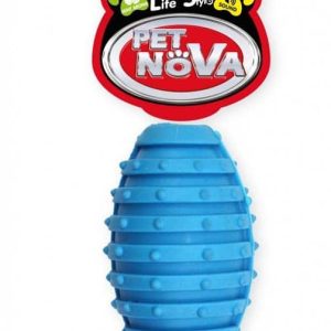 PET NOVA Pet Nova Piłka rugby miętowa RugbyBall z dzwonkiem niebieska 10cm PPTN024 - 1 zdjęcie