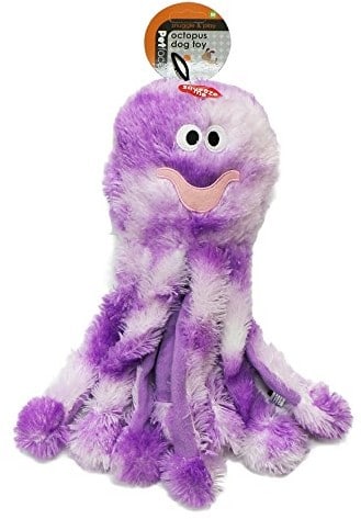 Petface Ze sztucznego futra glitschige petface Octopus Toy miękka szpule z filamentem składane Puppy pies zabawy  lila PBAP (3 rozmiary), średni, fioletowy 22123 - 1 zdjęcie