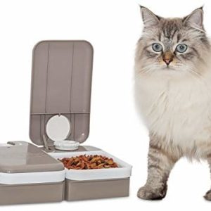 PetSafe Dozownik podszewka, automatyczny miska miska wyściółka z zegarem, zegar sterujący, drapieżniki, posiłki dla psów i kotów, 2 po 355 ML, na baterie, antypoślizgowa PFD11-13706 - 1 zdjęcie
