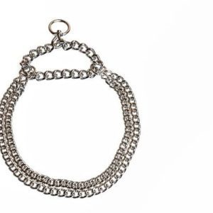 PielegnacjaObuwia Obroża Łańcuch podwójny 32-40cm Srebrna 104188 - 1 zdjęcie