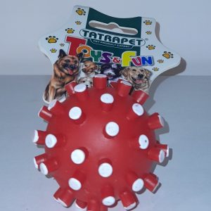 Piłka gumowa piszczałka gryzak kolec 7cm dla psa - 1 zdjęcie