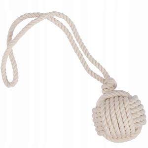 Piłka Na Sznurze Do Rzucania Szarpania Beż 48 cm - 1 zdjęcie