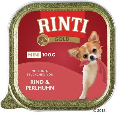 Rinti Gold Mini, 6 x 100g - Wołowina z perliczką - 1 zdjęcie