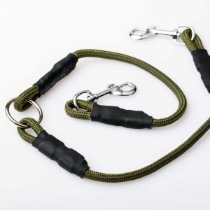 Rozdzielacz dla psa dwójnik 2x50 khaki B. Mocny! - 1 zdjęcie