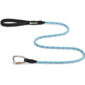 Ruffwear smycz dla psa z zapięciem na karabińczyk, wszystkie psy, rozmiar: S - średnica: 7 mm, długość: 1,5 m, wytrzymała lina rdzeniowa, czarna (obsydian Black), Knot-a-Leash, 40203-001S 40204-409L - 1 zdjęcie