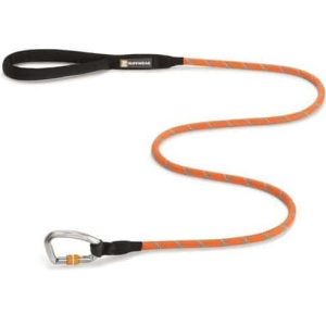 Ruffwear smycz dla psa z zapięciem na karabińczyk, wszystkie psy, rozmiar: S - średnica: 7 mm, długość: 1,5 m, wytrzymała lina rdzeniowa, czarna (obsydian Black), Knot-a-Leash, 40203-001S 40204-855L - 1 zdjęcie