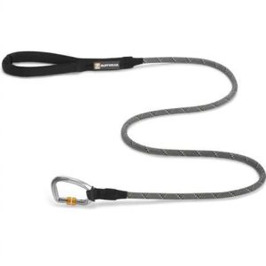 Ruffwear smycz dla psa z zapięciem na karabińczyk, wszystkie psy, rozmiar: S - średnica: 7 mm, długość: 1,5 m, wytrzymała lina rdzeniowa, czarna (obsydian Black), Knot-a-Leash, 40203-001S, szary (Gran 40204-035S - 1 zdjęcie
