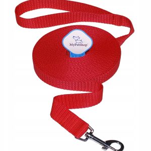 Smycz Treningowa 10m. Mocna 25mm. Obroża gratis. - 1 zdjęcie
