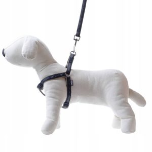 Smycz+szelki Soft Style Happet czarne M 1.5 cm - 1 zdjęcie