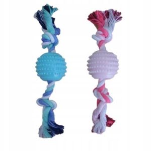 Szarpak z gryzakiem piłką czyszczącą zęby 25 cm - 1 zdjęcie