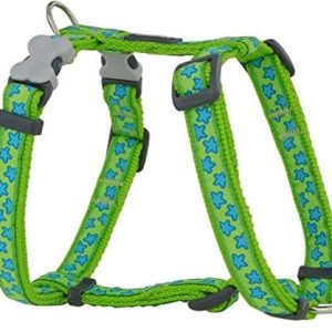Trilus trilus DH-ST-LG-15 Nylon uprząż dla psa, gwiazdy, Lime Green, S - 1 zdjęcie