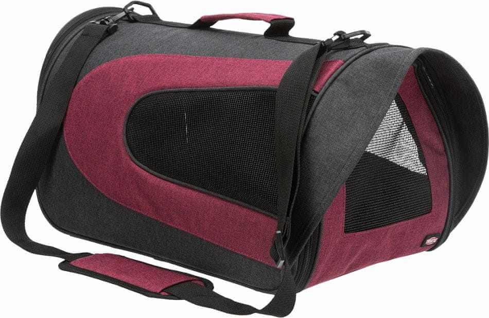 Trixie ALINA nylonowa torba transportowa z siateczką 27x27x52 cm antracyt bordo max 5 kg - 1 zdjęcie