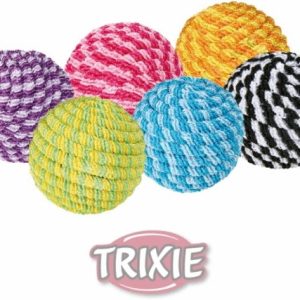 Trixie PIŁKA KOLOROWA ZE SZNURKA 4,5cm - ZABAWKA DLA PSA TX-4570 - 1 zdjęcie