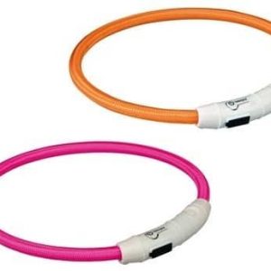 Trixie Trixie Obroża Świecąca LED USB Pies Kot : Kolor - Różowy, Rozmiar - M-L 45 cm TX-12687 - 1 zdjęcie