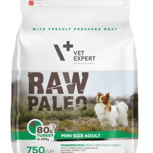 VetExpert Vet Expert Raw Paleo Mini Size Adult Turkey 750 g sucha karma dla dorosłych psów małych ras indyk 750g - 1 zdjęcie
