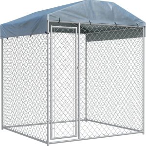 vidaXL Kojec dla psa z zadaszeniem 2 x 2 x 2,1 m 145026 - 1 zdjęcie