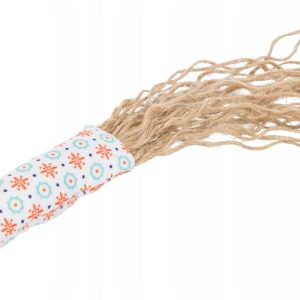 Wałek z frędzlami, materiał/juta, 20 cm - 1 zdjęcie